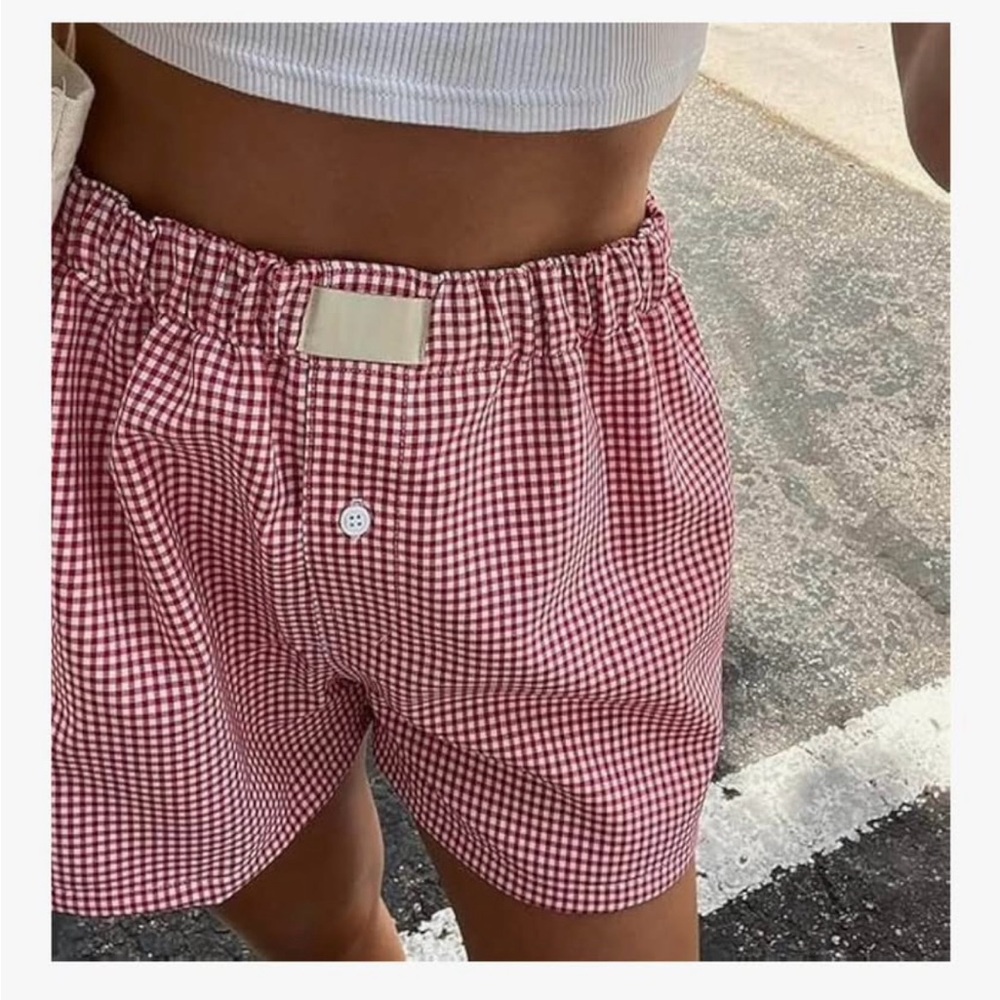 Red Vintage Gingham/Boxer Shorts